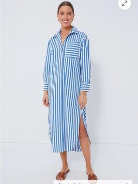 *LIKE NEW* Pomander Place blue stripe Constance maxi dress - XS